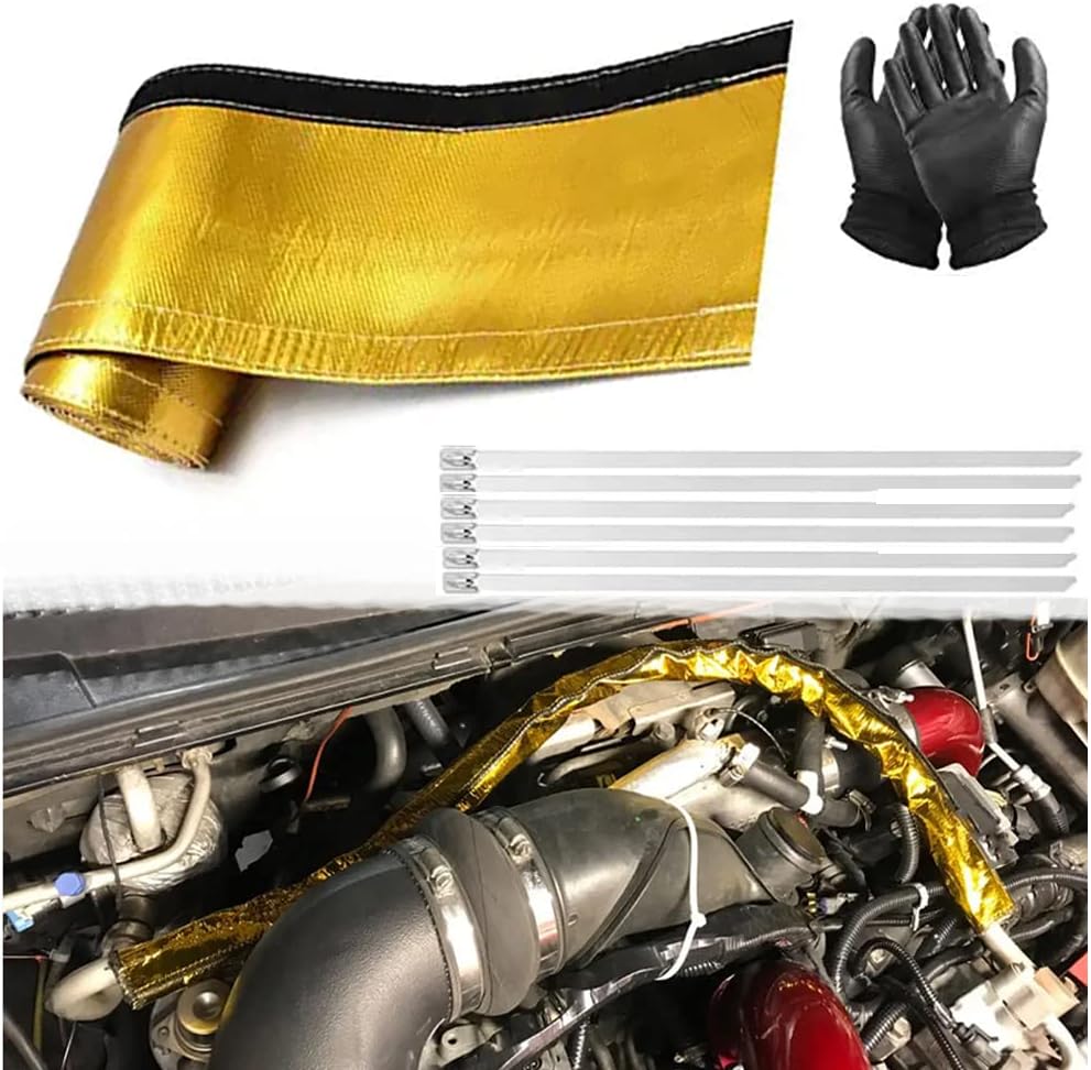Funda protectora calor escape cables manguito dorado