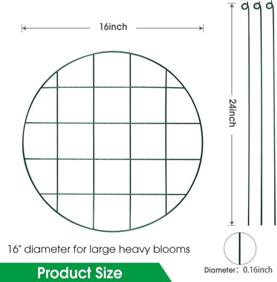 12 Pzas Jaulas Soporte Peonía 16x24pulg para Plantas
