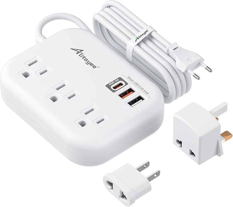 Regleta USB C PD30W con enchufe europeo 3 USB 3 Tomas 4ft