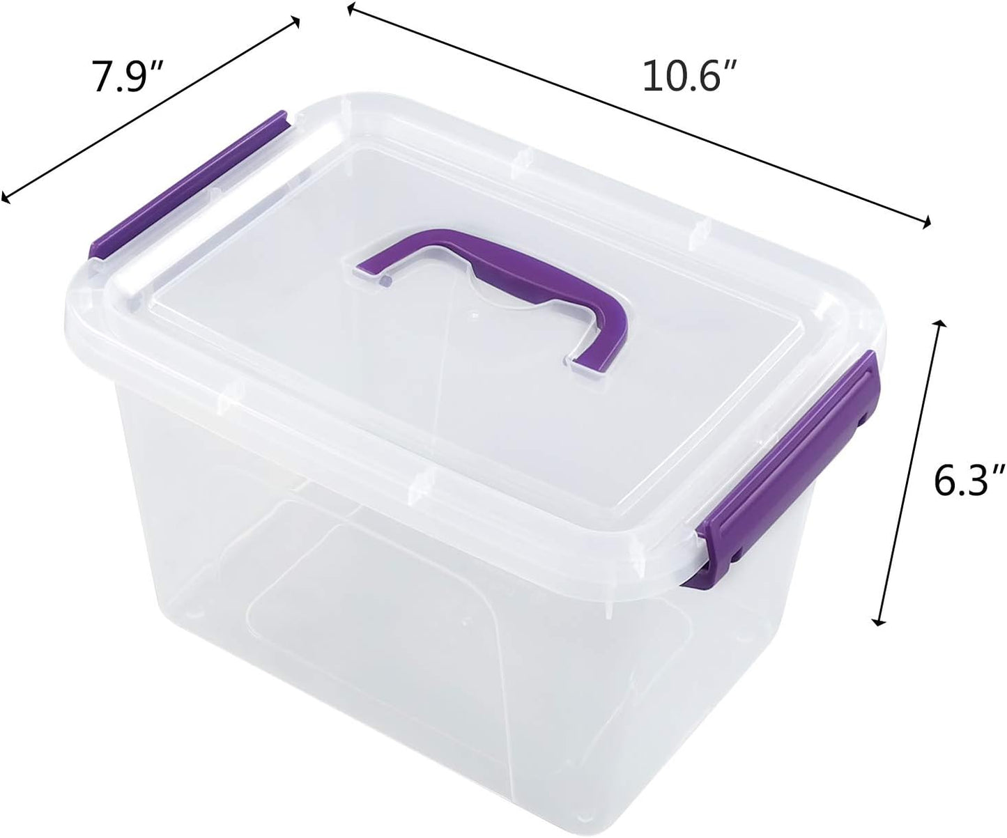 Caja plástico 6qt con tapas asas 6 pzas