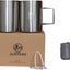 2 Tazas Café Acero Inox Aisladas Plegables para Campamento