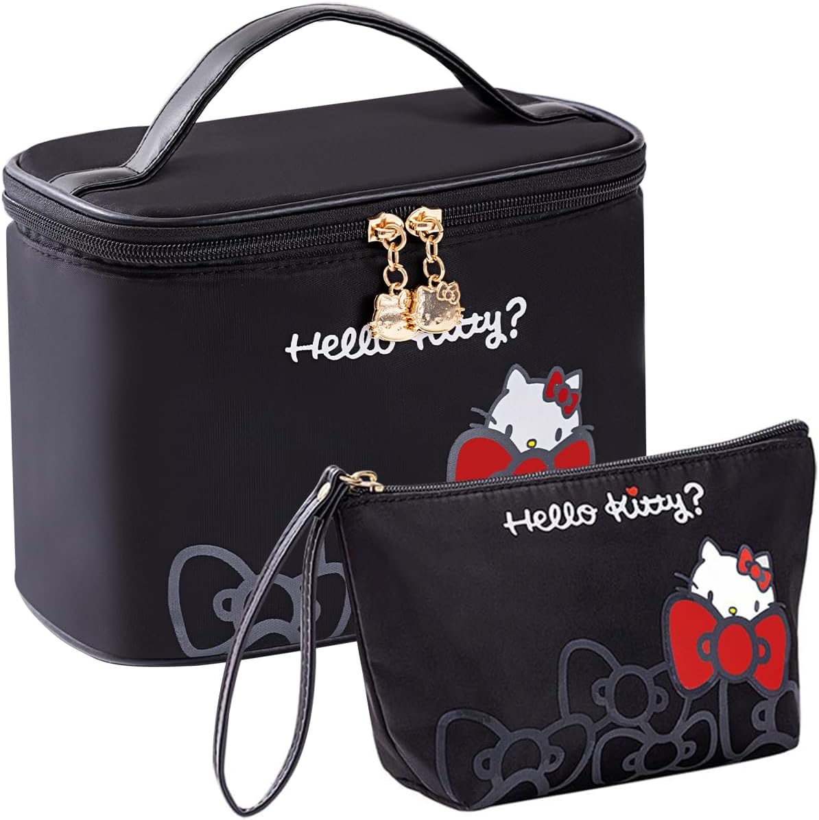 Bolsa maquillaje viaje con soporte cepillos negro 2 pzas