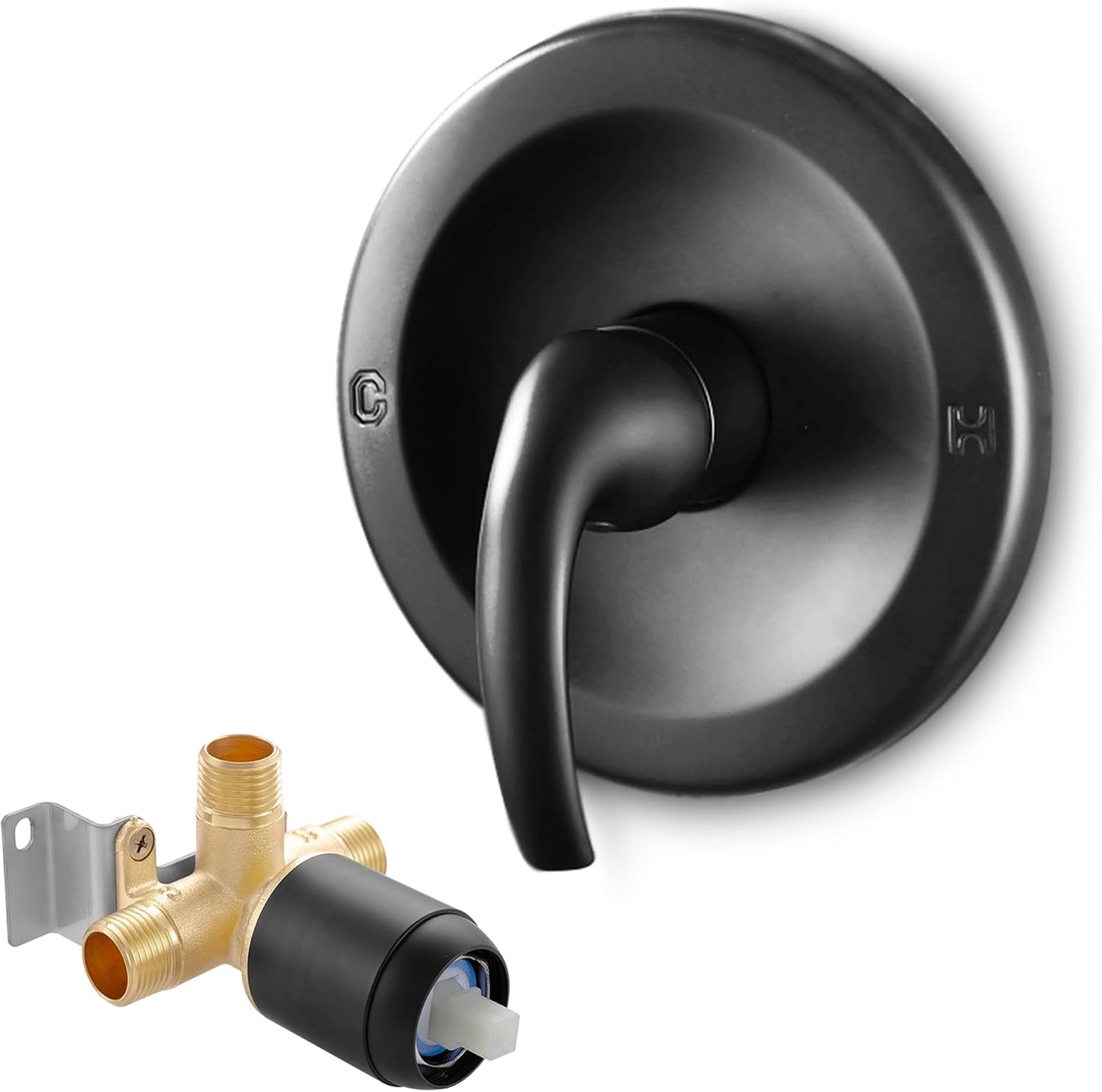Válvula ducha pared kit mezcladora negra control flujo