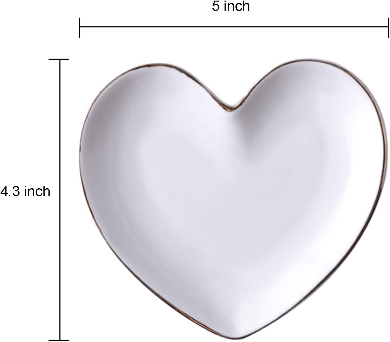 Bandeja cerámica para joyas anillos aretes blancas