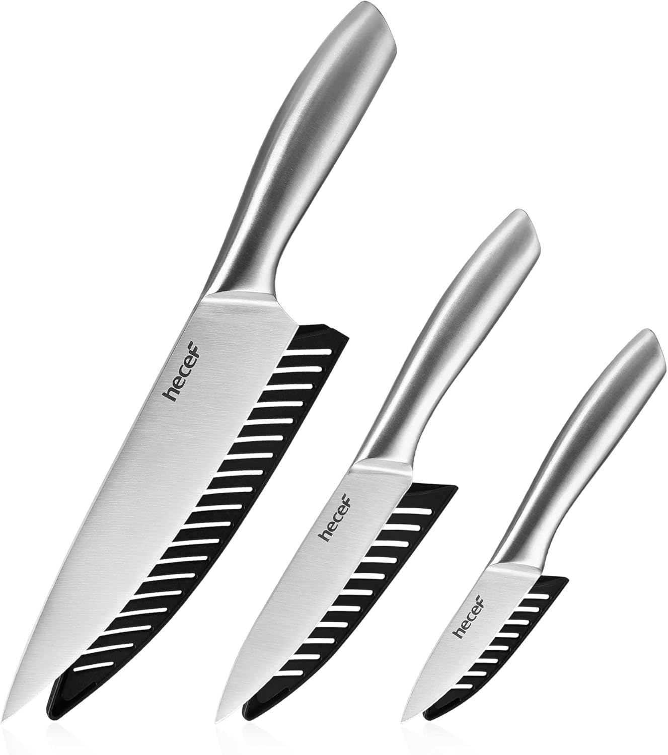 Set 3 Pzas Cuchillos Cocina Plateado Satinado 20x13x9cm