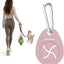 Soporte bolsa excrementos perro con clip mosquetón rosa
