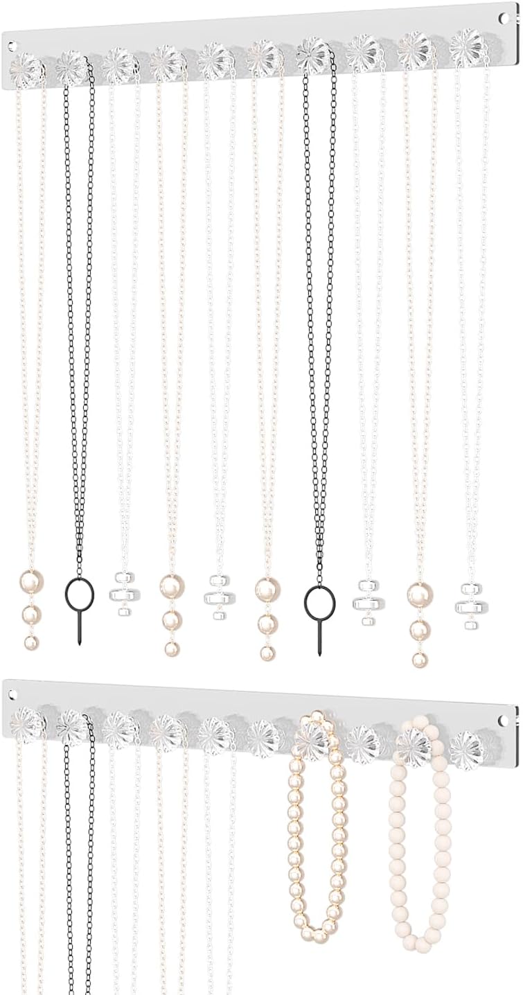 Soporte pared para collares largos y pulseras colgantes 2 ganchos