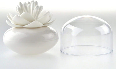 Soporte hisopos algodón palillos dientes organiz. blanco