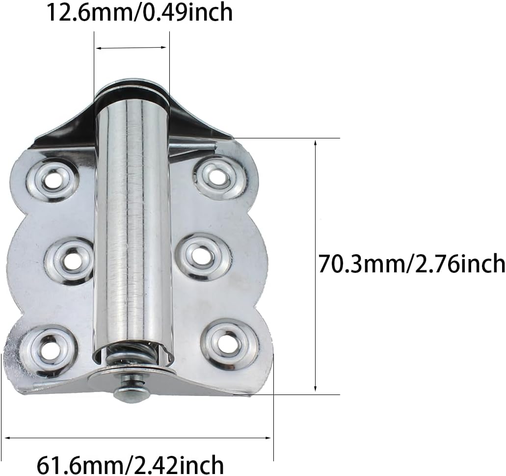 Bisagra resorte automático puerta 2.6pulg plateado 2uds