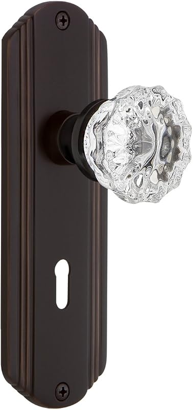Placa Deco con perilla cristal bronce atemporal