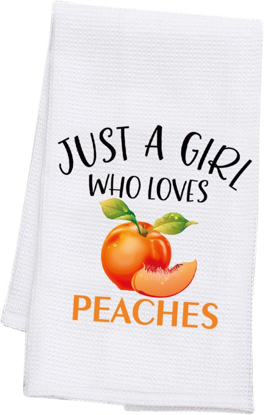 Toalla cocina durazno regalo amantes frutas decoración melocotón