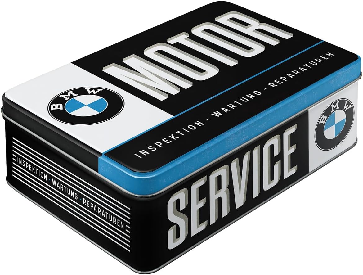Caja lata almacenamiento retro 84.5oz BMW metal tapa