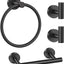 Set 4 Toallas Acero Inox Soporte Papel Higiénico Negro