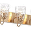 Lámpara baño 37" 5 luces vidrio martillado latón