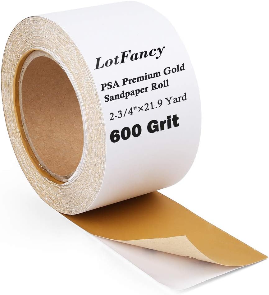 Rollo papel lija PSA grano 600 autoadhesivo 2-3/4pulg x21.9yardas