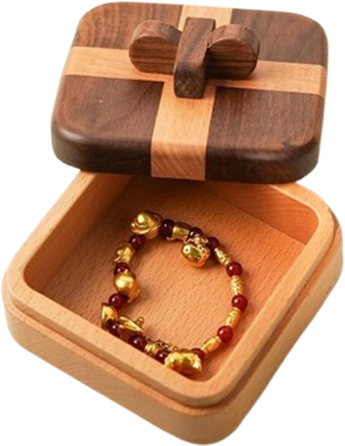 Caja madera organiz. joyas anillos collares