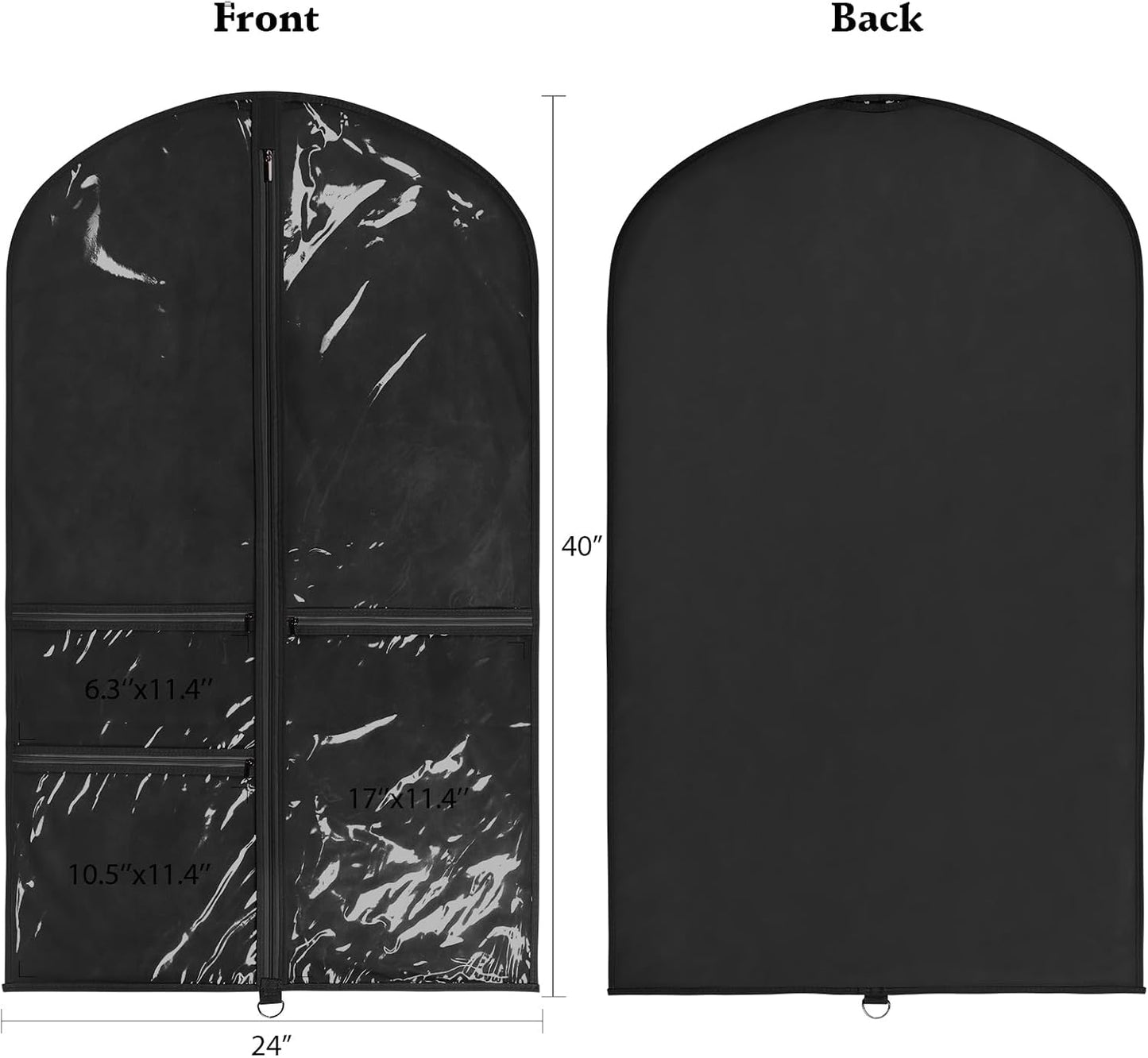 Bolsa ropa baile 40" con 3 bolsillos transparentes