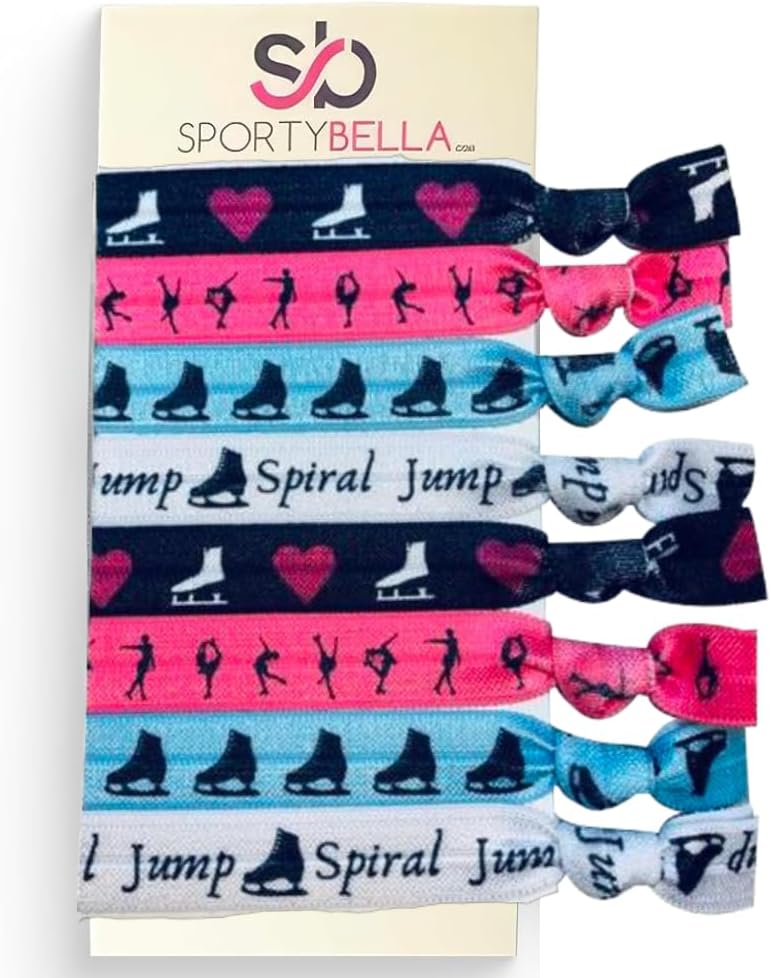 Accesorios patinaje artístico niña rosa/azul 8 pzas