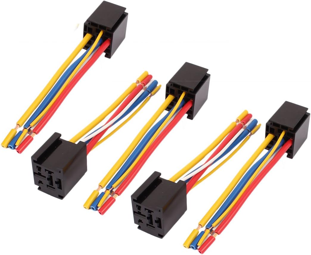 Cable relé 12V/24V 80A 5 pines 5pcs para coche