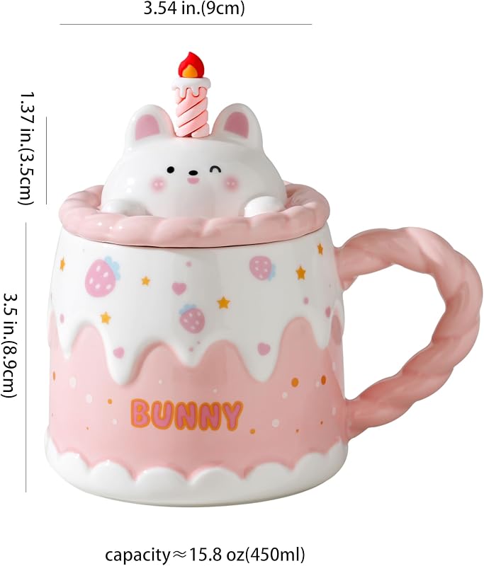 Taza cerámica conejo regalo cumpleaños mujer niña