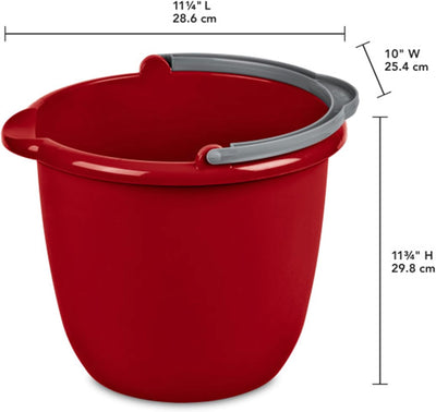 Cubo boquilla 10qt asa para limpieza hogar auto 36uds rojo