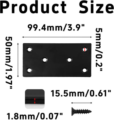 4 Soportes Planos 4x2pulg Placas Reparación Estantes