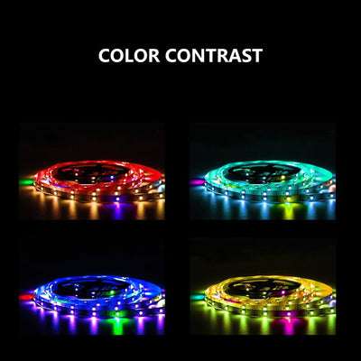 Tira LED RGB 16.4ft 30píxeles/m control remoto USB 5V
