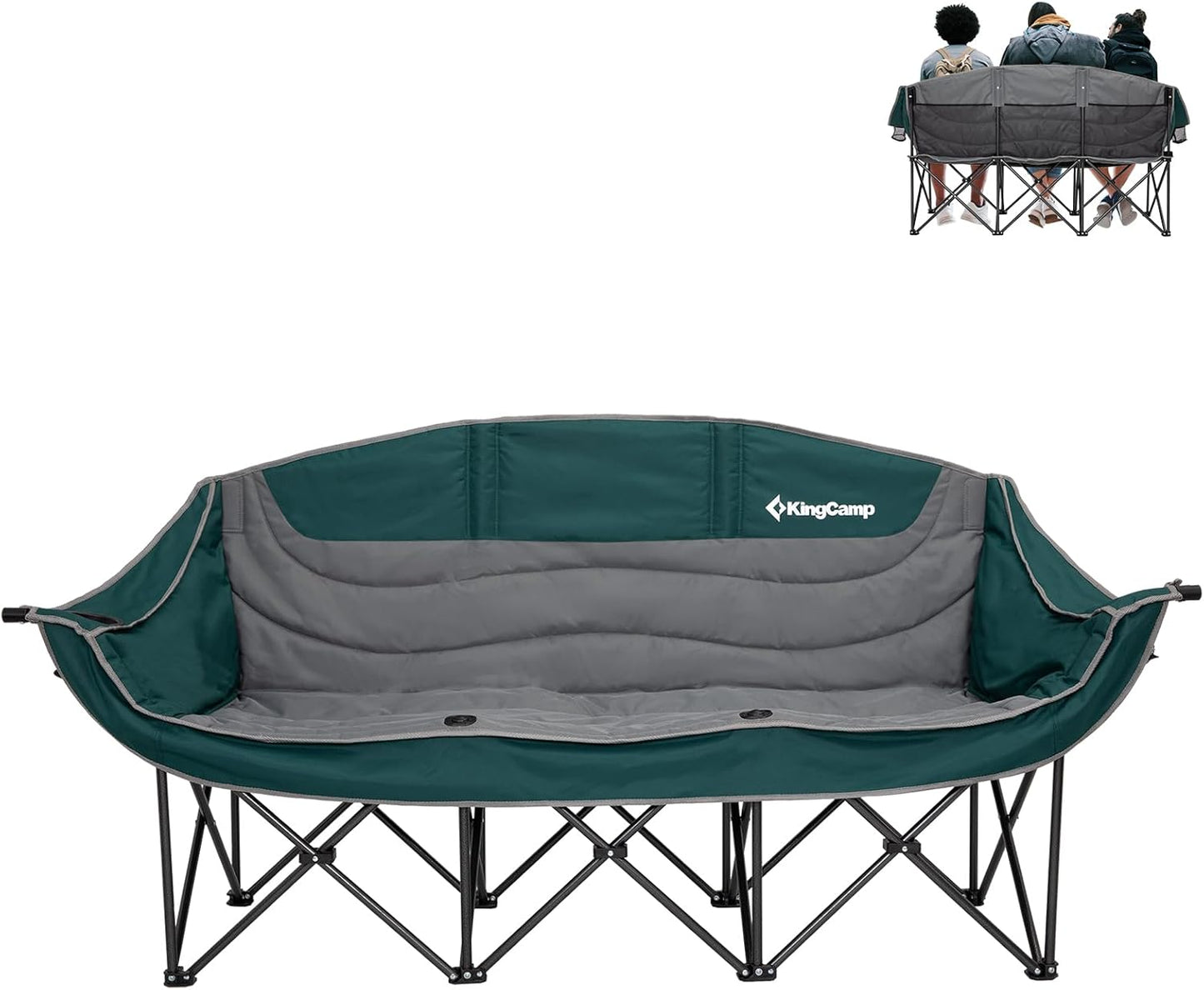 Silla camping para 3 personas acolchada plegable XL