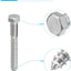 Tornillos hexagonales acero inox 304 1/2x4