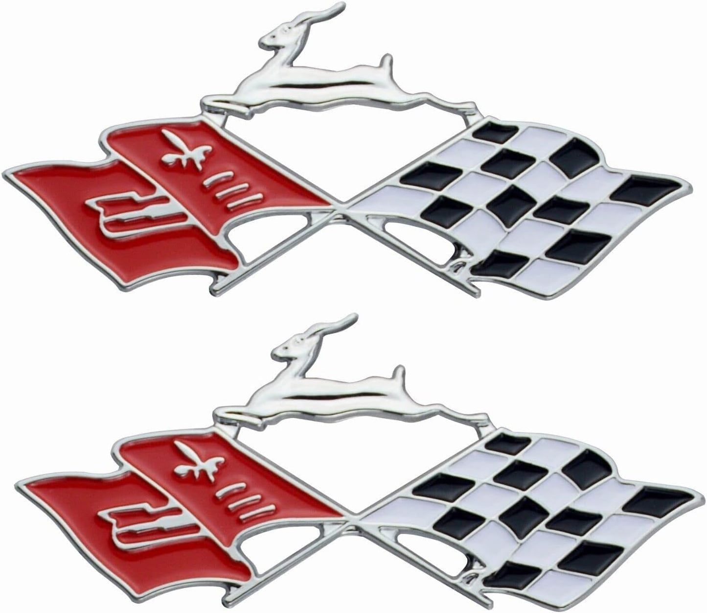 2 Emblemas Metal Impala SS Chevy 61-62 Cromo/rojo