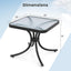Mesa bistró patio 20" vidrio templado acero negro