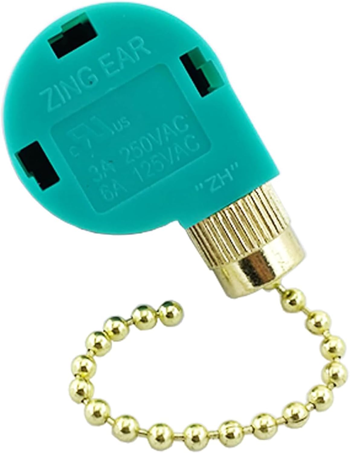 Interruptor cadena ventilador 3 velocidades 4 cables dorado