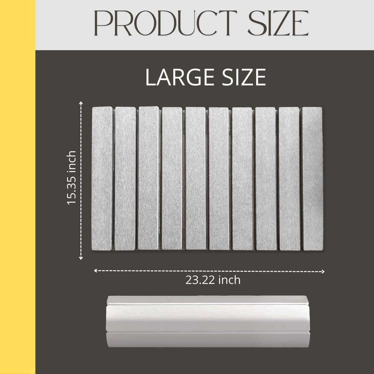 Tapete piedra plegable gris 23x15pulg secado rápido cocina