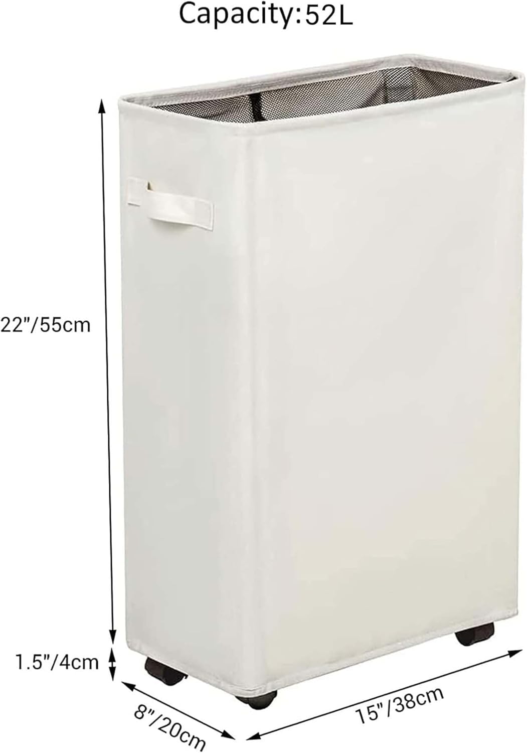 Cesta ropa sucia delgada 52l diseño esquina