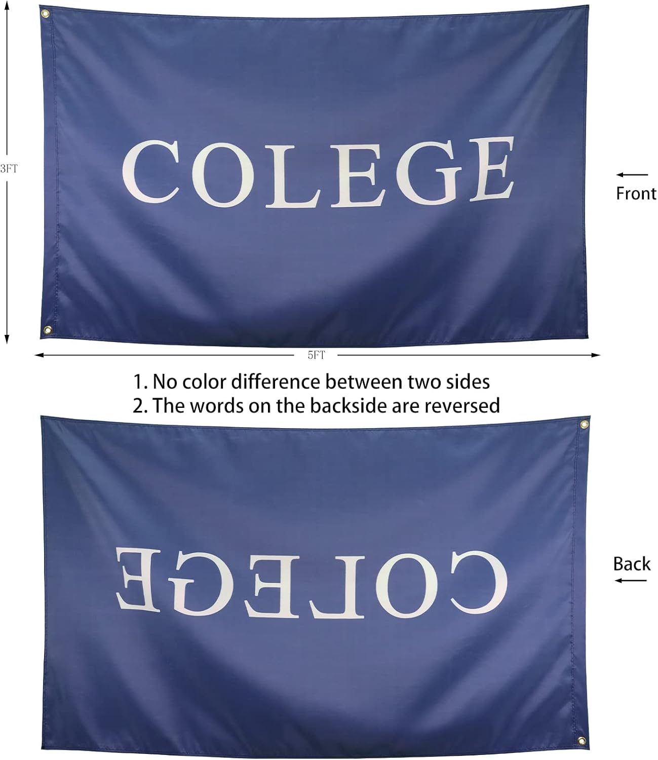 Bandera Colege 3x5ft para dormitorio universitario