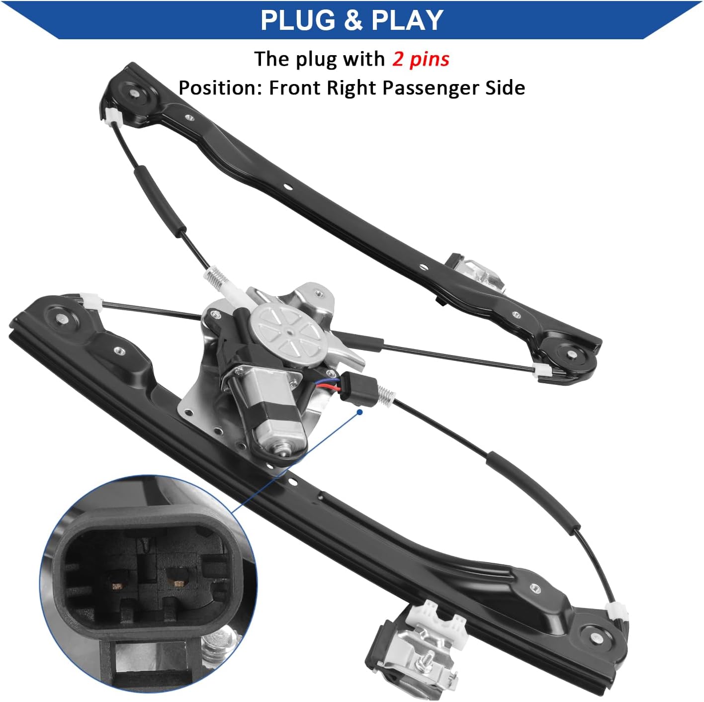 Elevalunas eléctrico derecho Chevy Cruze 11-12 2 pines