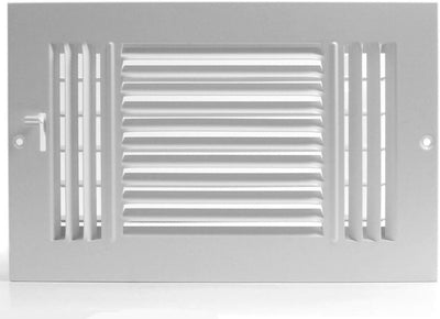 Rejilla aire 3 vías 8x4pulg cara plana estampada blanca