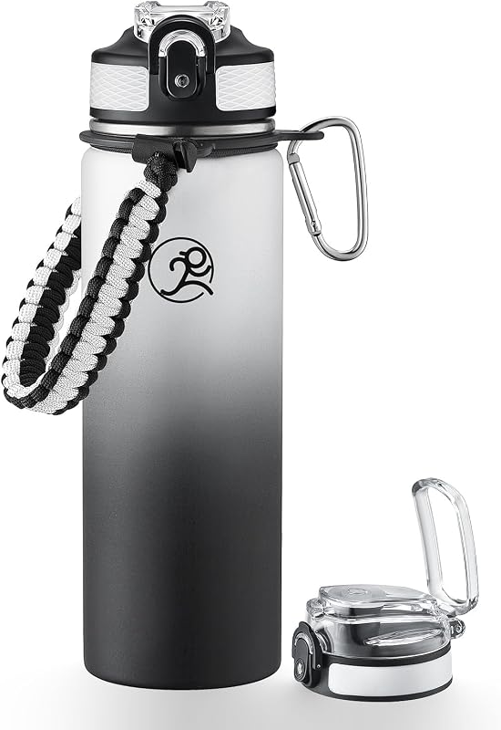 Botella agua deportiva acero inox 24oz con pajilla y mango