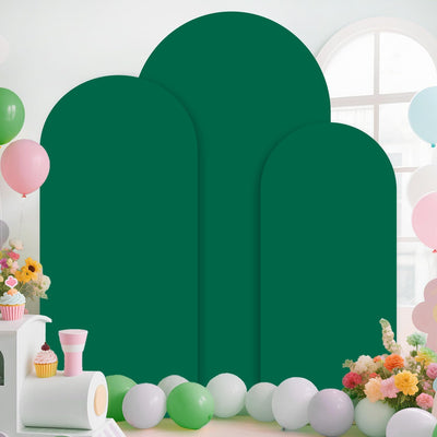 Soporte arco boda dorado 6-7.2ft con cubierta verde oscuro