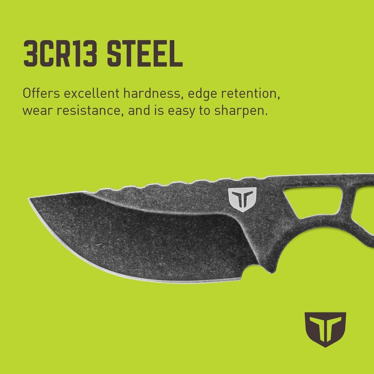 Cuchillo Skinner EDC acero inox 3Cr13 negro naranja