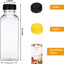 10 Botellas Plástico Jugo 12oz Tapas Negras Amarillas Reutilizables