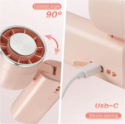 Ventilador mano 4 vel 4800mAh plegable diseño ligero
