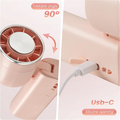 Ventilador mano 4 vel 4800mAh plegable diseño ligero