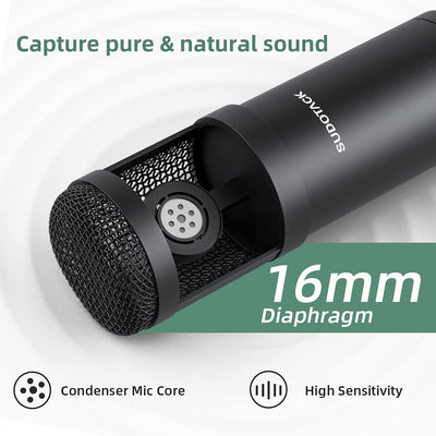 Micrófono USB condensador estudio 192KHz 24 bits para PC