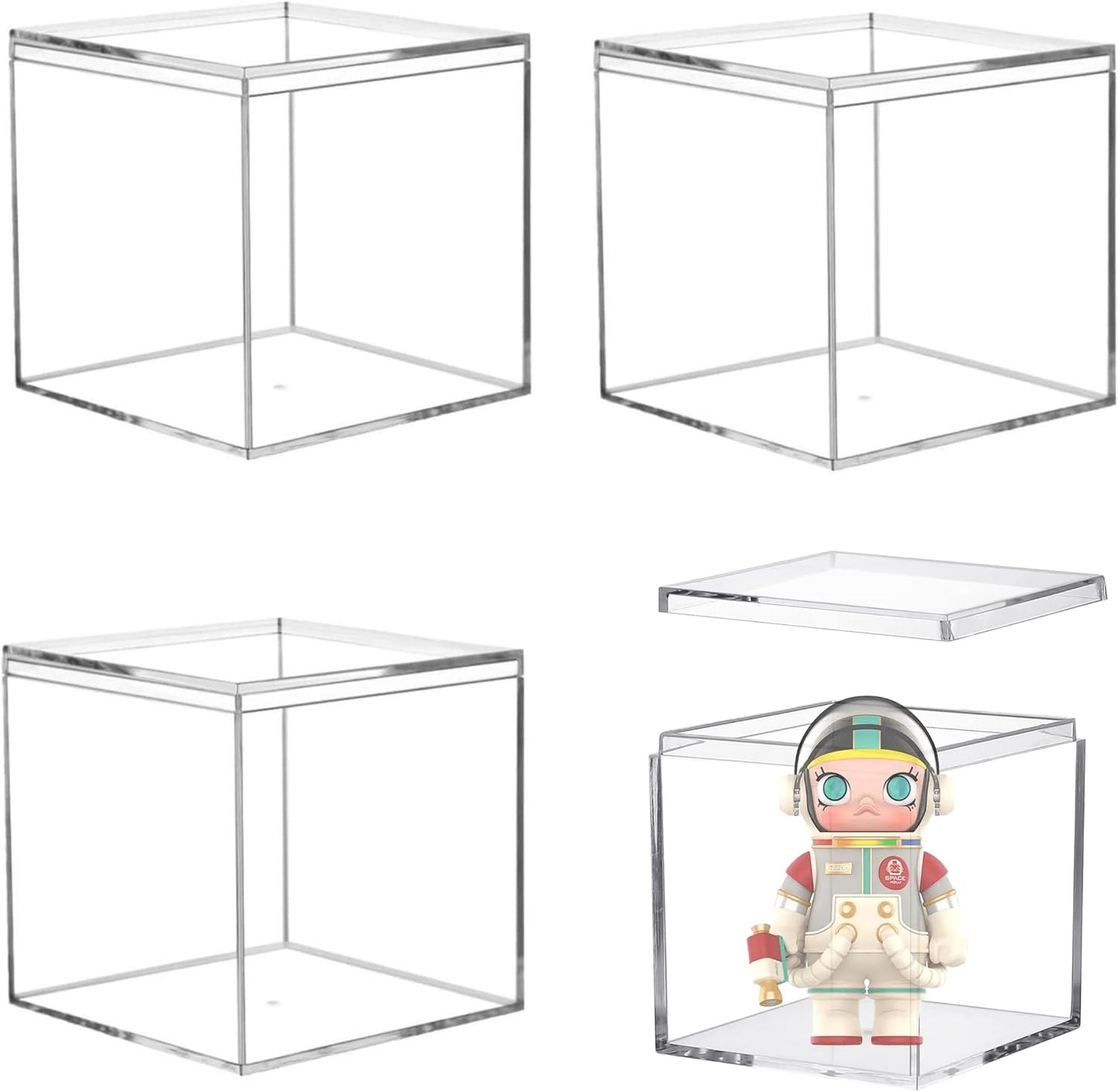 Caja acrílica transparente cuadrada para dulces regalo
