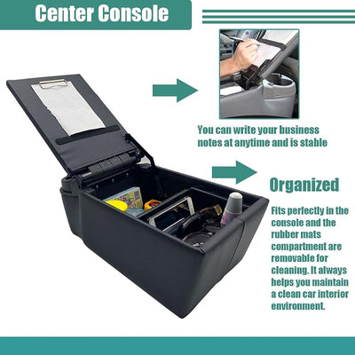 Organiz. asiento camión con portavasos y tapa