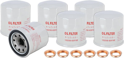 Filtros aceite motor Nissan 6 Pzas con junta 11026-JA00A