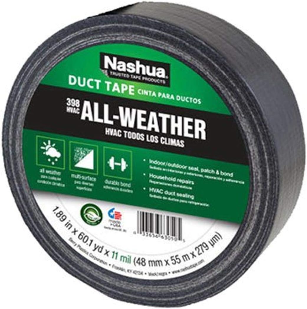 Cinta conductos tela polietileno 11mil 55m 48mm negro