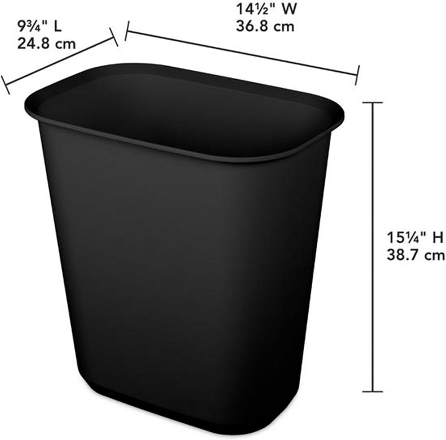 Cubo basura rectangular 5.5gal fácil limpiar 24uds color