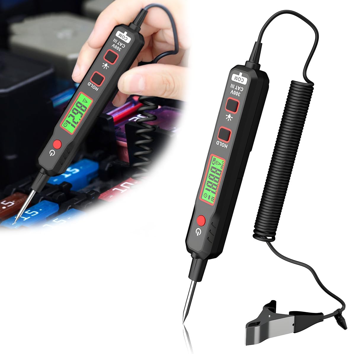 Probador circuito automotriz 0.8-100V con sonda y bolígrafo